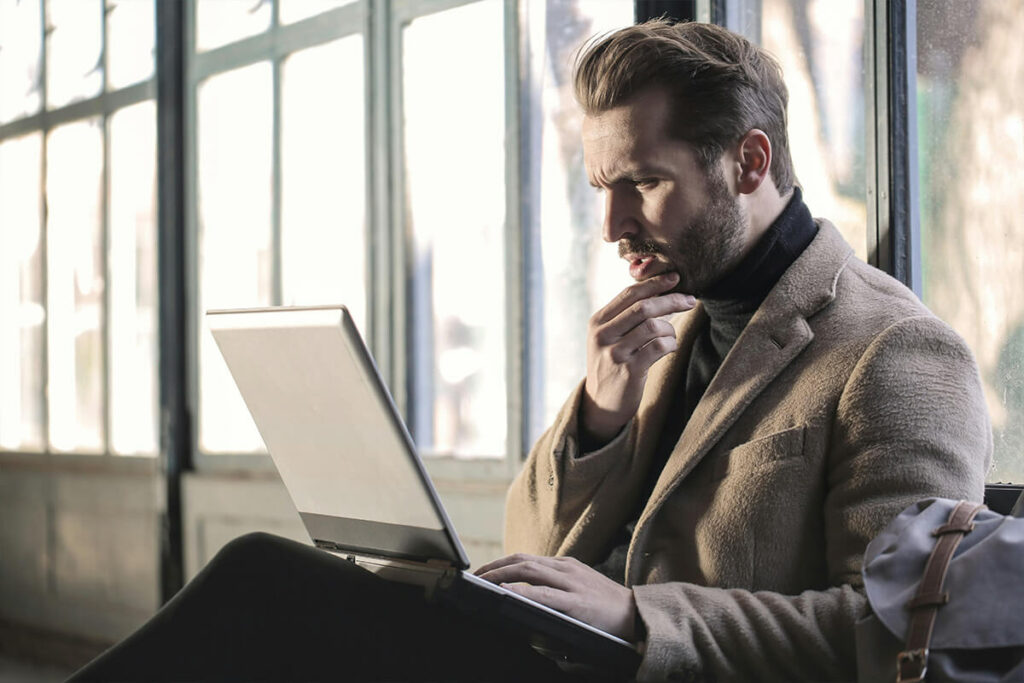 A man using a laptop